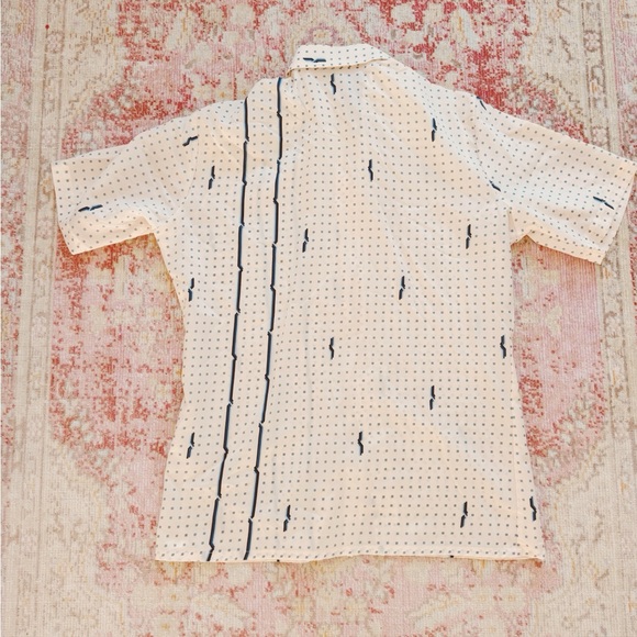 Vintage Men's Cream Patterned Shirt - Picture 2 of 4